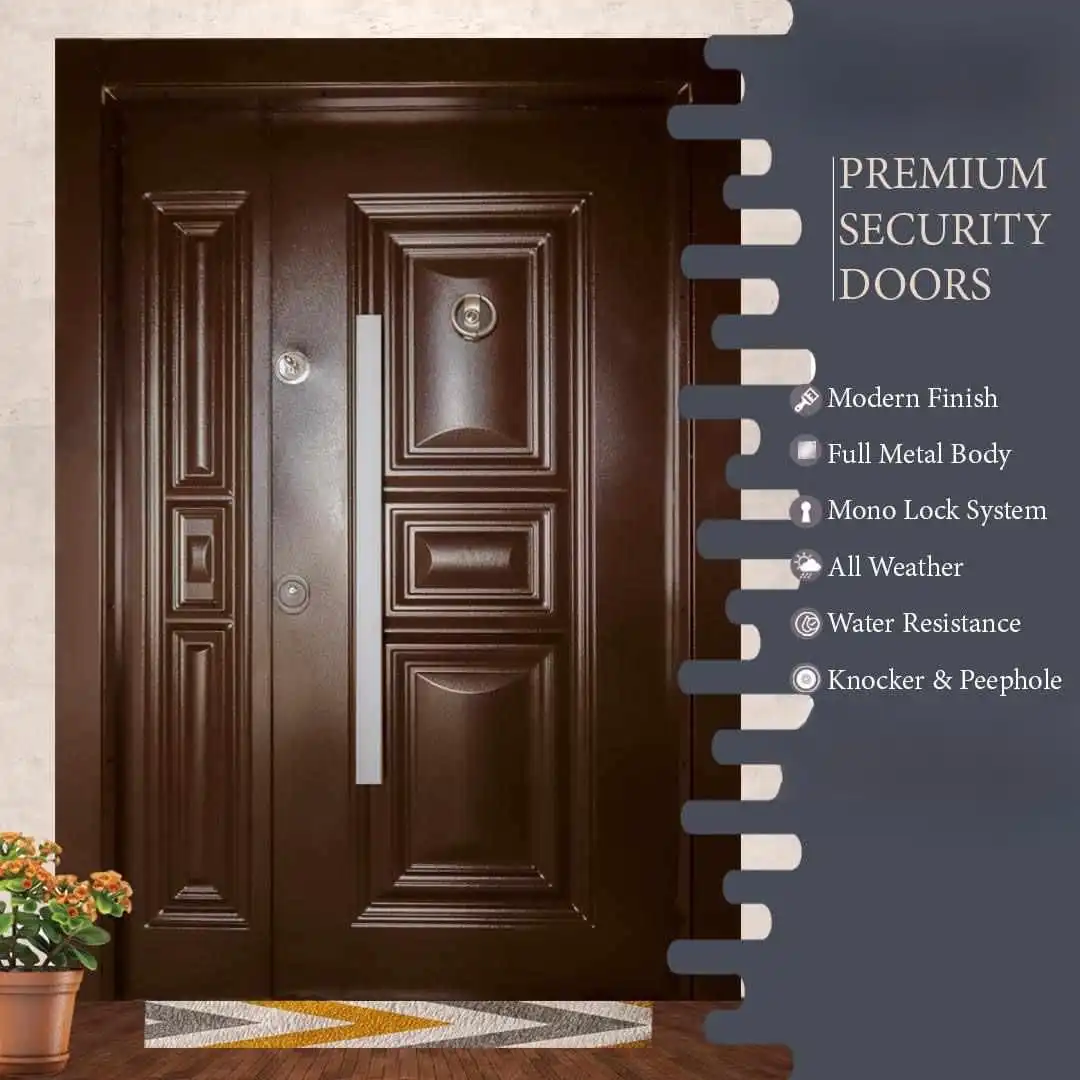 PMR-000 Brown Modern Finish Turkey Security Doors
