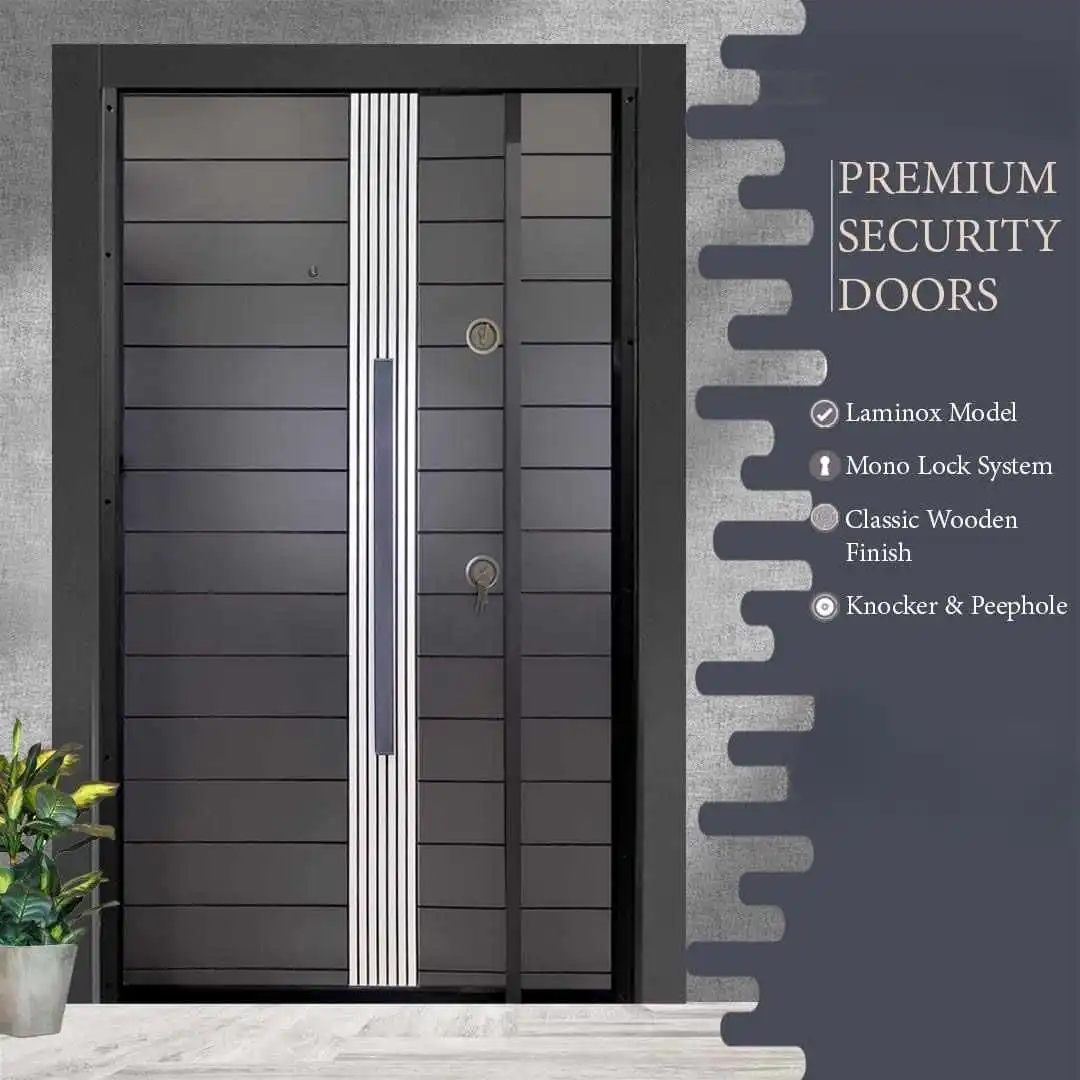 Model: Premium Turkey Security Doors IBR-004 Classic Wooden Finish (External)