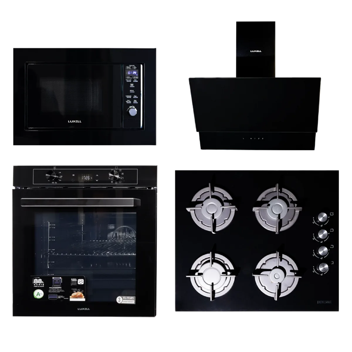 Luxell 60CM 4 Set With 88Ltrs Digital Oven