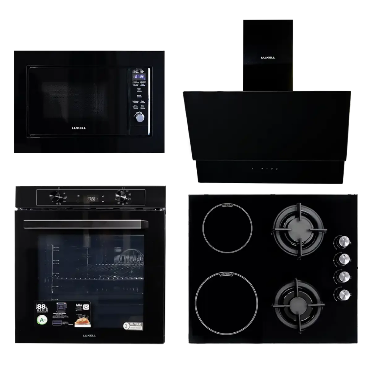 Luxell 60CM 4 Set Hybrid With 88L Digital Oven