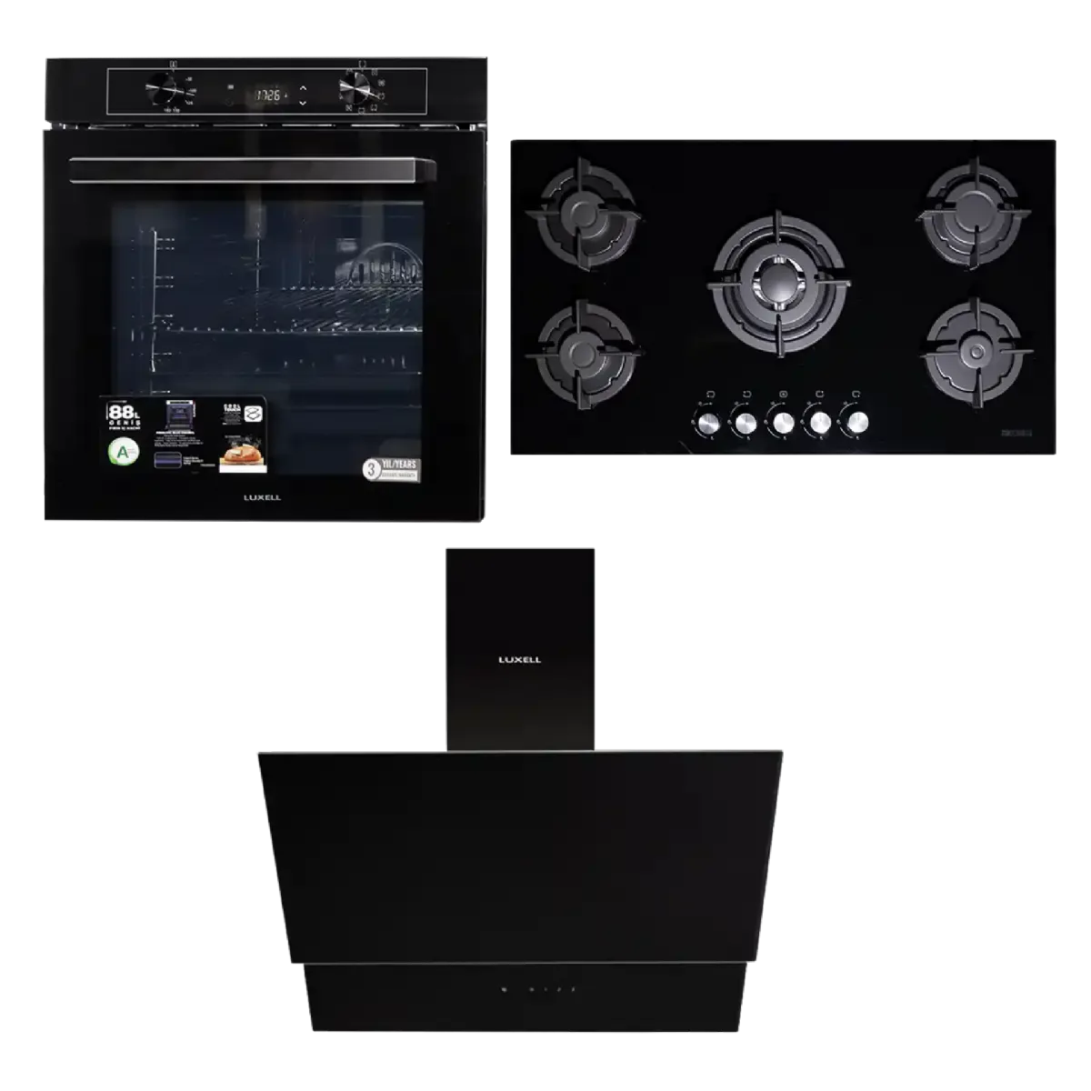 Luxell 90CM 3 Set With 88LT Digital Oven