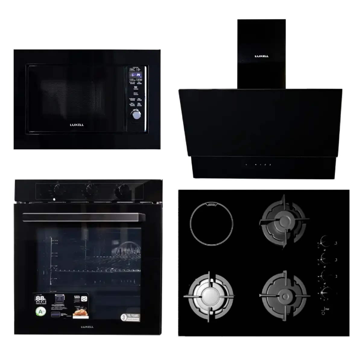 Luxell 60CM 4 Set Hybrid With 88L Manual Oven.