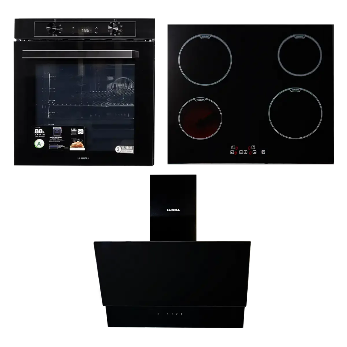 Luxell Hybrid 60CM 3 Set With 88L Digital Oven