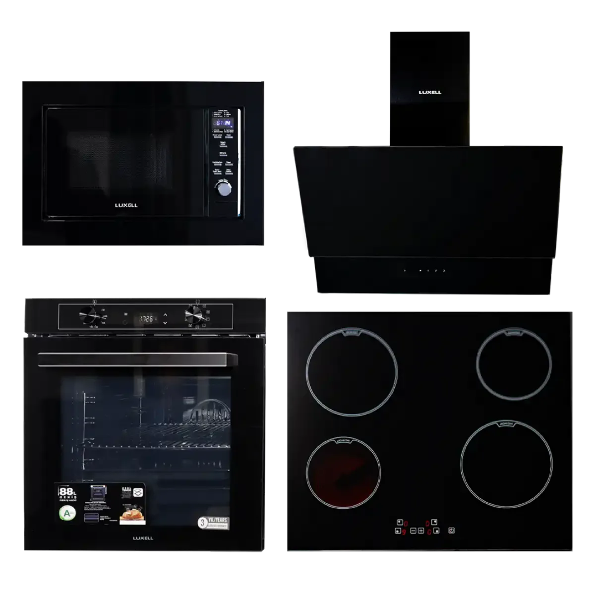 Luxell Hybrid 60CM 4 Set With 88L Digital Oven