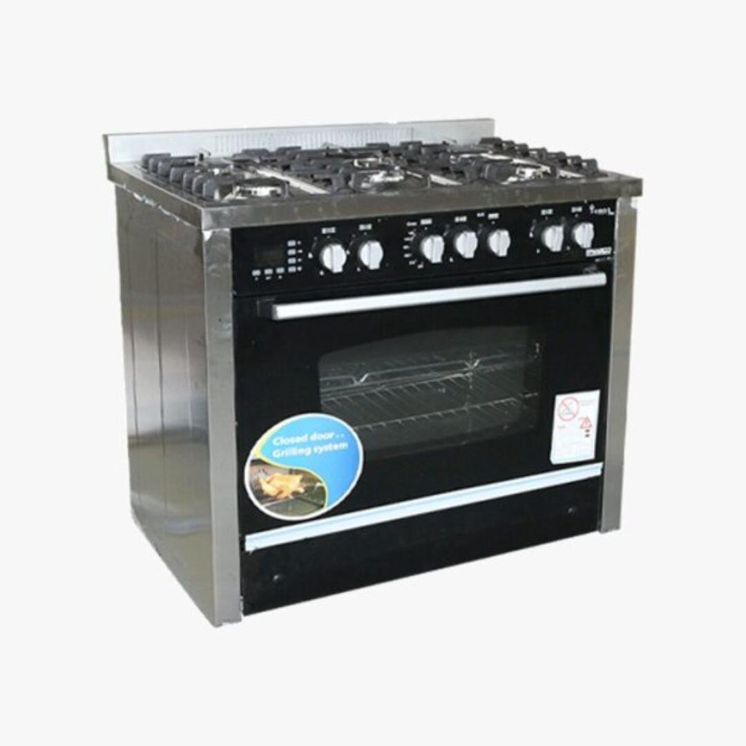 Cooking & Oven Appliances 4 MIDEA 5 BURNER GAS COOKER WITH OVEN C6090SS 1GC 511 IDSP S 600x600 1